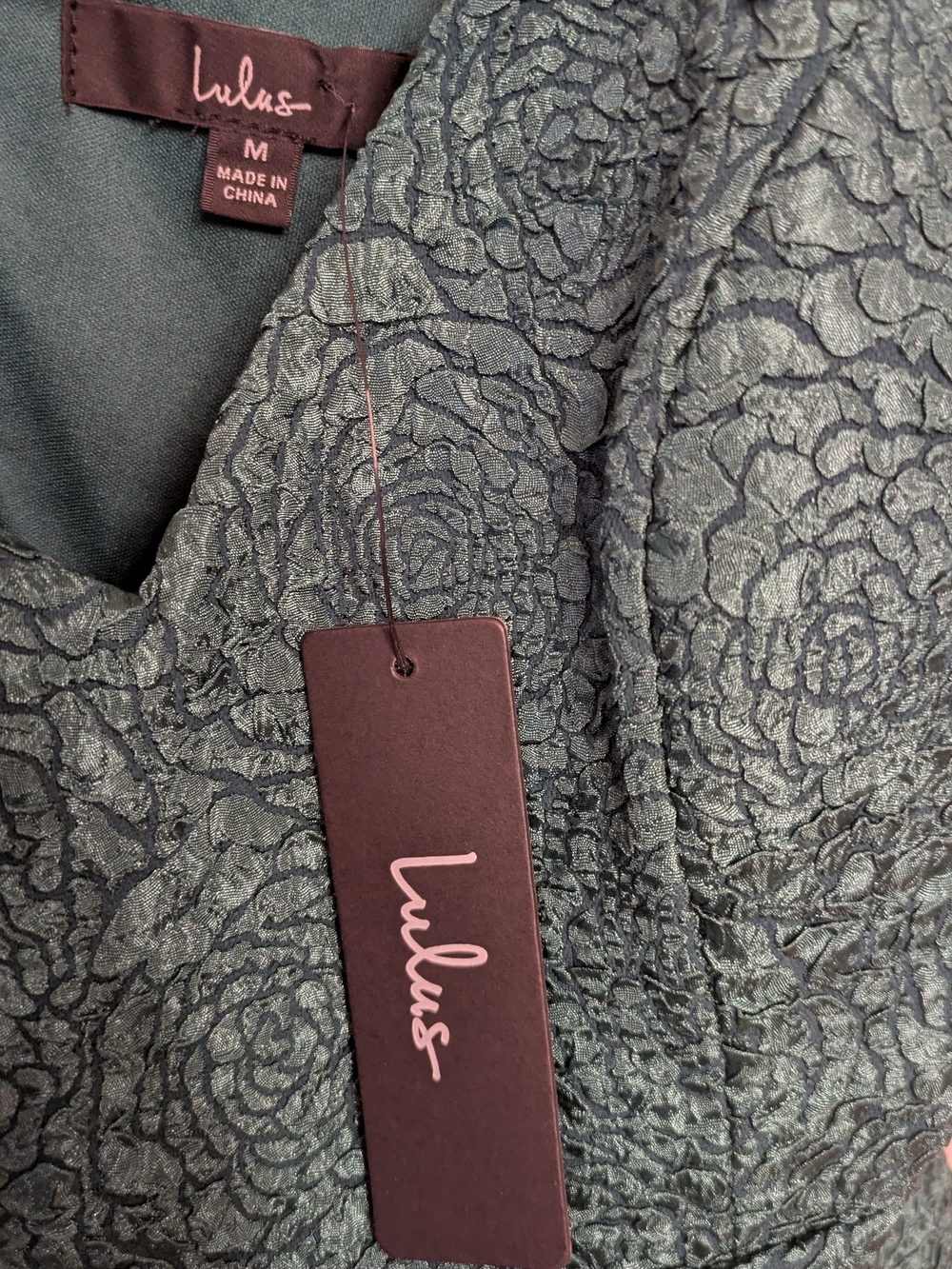 Lulu's Emerald Green Textured Mini Dress - Picture 3 of 3